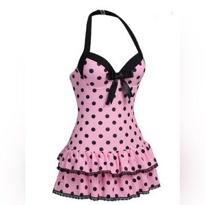 Pink Retro Stage one piece bathing suit NEVER WORN